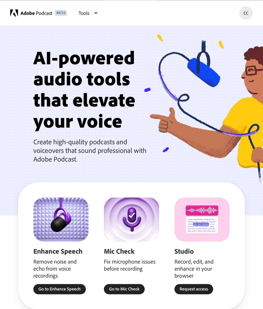 Adobe podcast reduces the background noise from your audios. #freetool #AI