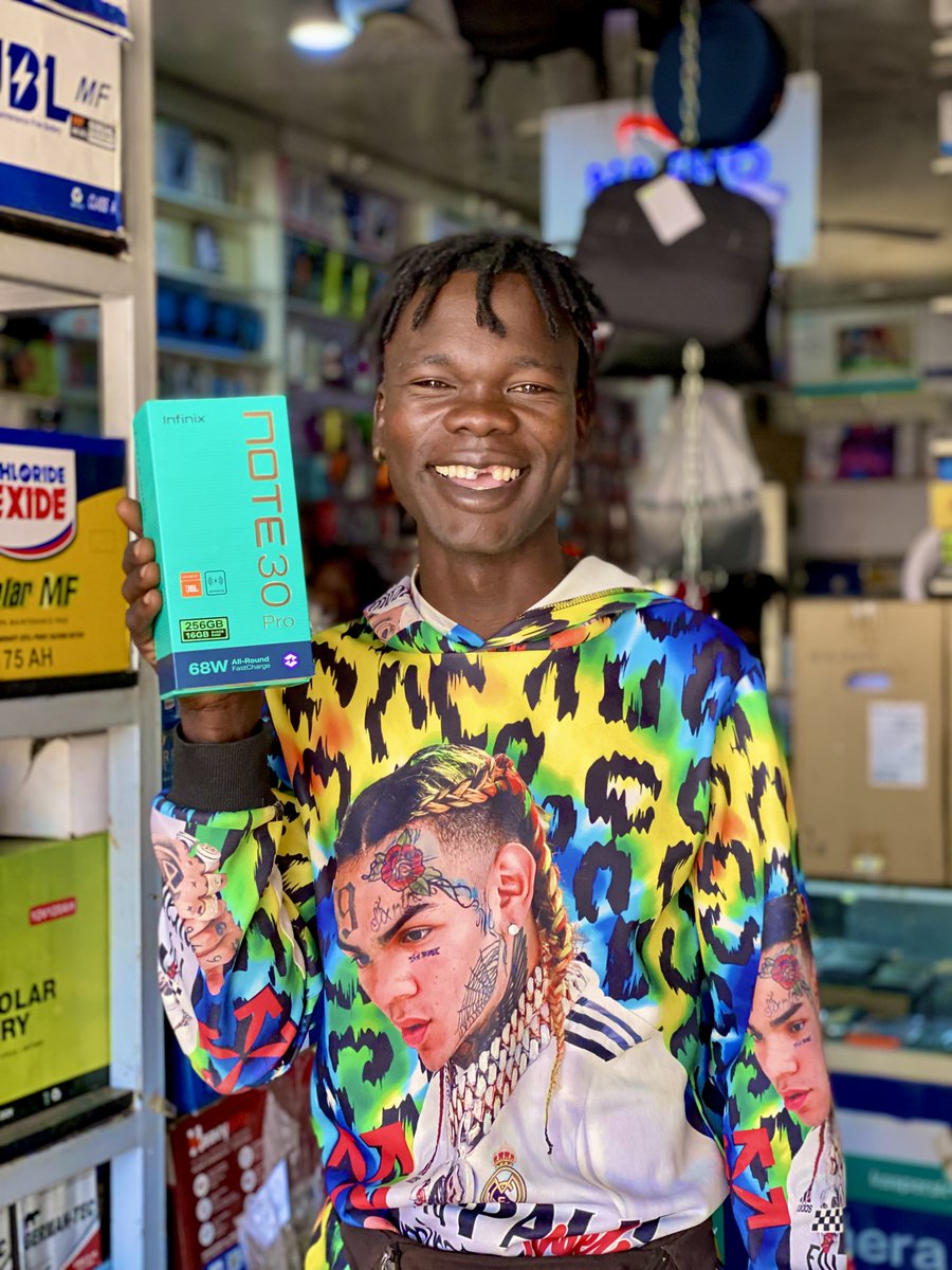 ComputersNasho's tweet image. Meet our newest happy and satisfied customer!

He just got his hands on the incredible Infinix Note 30 Pro today!

Despite his missing tooth, he's rocking that confident smile while exploring all the amazing features of his new phone.

#infinixnote30pro #nashocomputers #promo