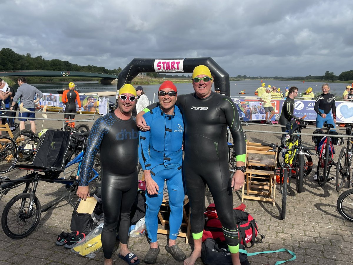 impact2andy's tweet image. Gibbo and his @challengingmnd swim team ready to go in the @SuperheroTri #inspiredbygibbo