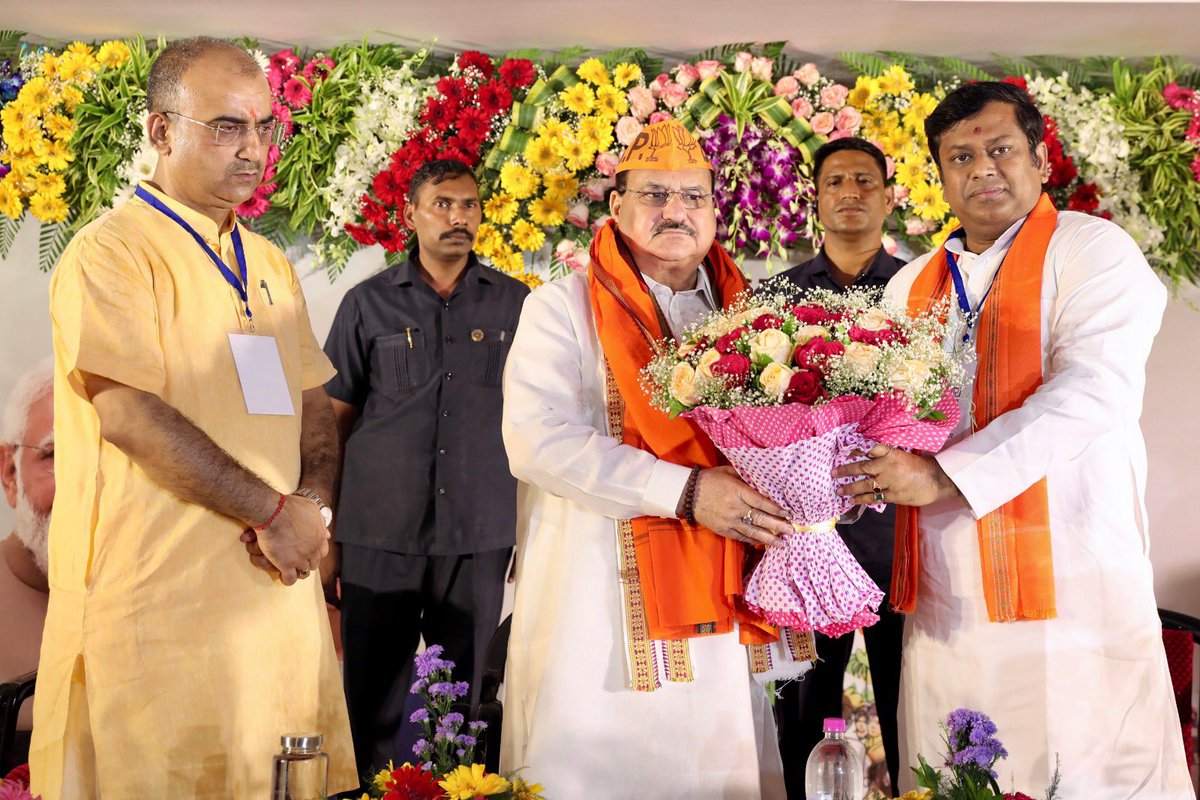 BJP4India's tweet photo. BJP National President Shri @JPNadda inaugurated the Kshetriya Panchayati Raj Parishad in Howrah, West Bengal. https://t.co/MrmvPbAdne