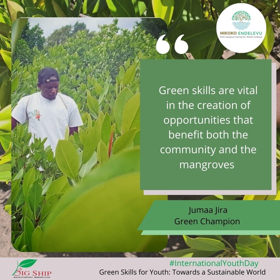 BigShip_CBO's tweet photo. Meet our Mikoko Endelevu trainees as they share insights for #internationalyouthday 2023 with theme focusing on Green skills for youth towards a sustainable world. 

#youth #greenskills #GoGreen https://t.co/4dyLZsx7s3