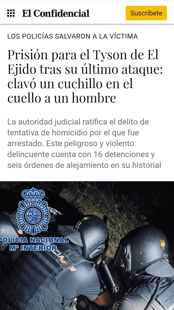 vox_es's tweet photo. "Este peligroso y violento delincuente cuenta con 16 detenciones y seis órdenes de alejamiento en su historial".

¿Y por qué estaba en libertad?, ¿por qué no se le expulsa para que cumpla condena en su país?

Hace falta que el Estado vuelva a garantizar la seguridad y la tranquilidad de los españoles.