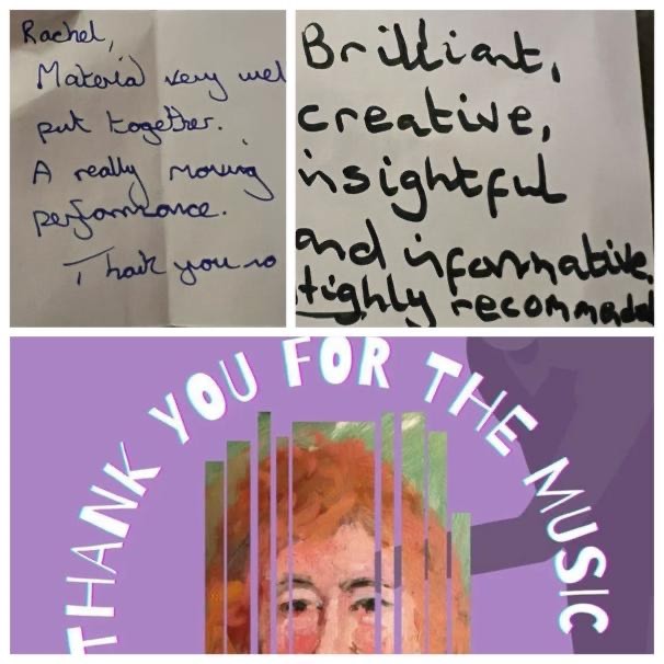 here is some of the lovely responses from the audience at Rachel Fearnehough's @dementiaplay which is being performed at St James. The last show is tonight, 6.55pm, tickets £7. Be sure to come along!