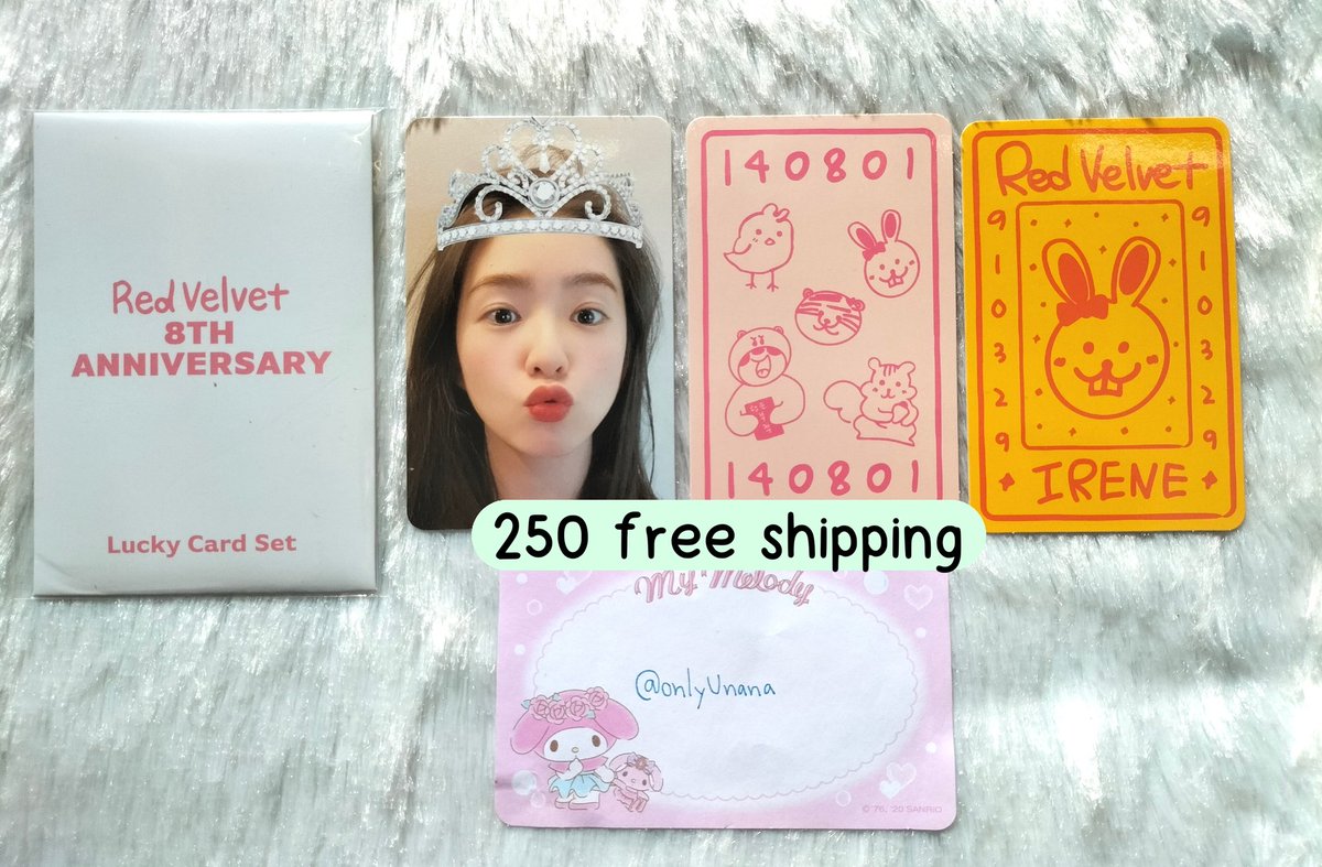 onlyUnana's tweet photo. ˗ˏˋ  พร้อมส่ง | wts ´ˎ˗  
8th anniversary lucky card set

ᥫᩣ ไอรีน irene 
𓏳 250฿ free shipping 

dm ka
#ตลาดนัดRedvelvet #ตลาดนัดrvv ตามหา https://t.co/XxJRK5B7V7