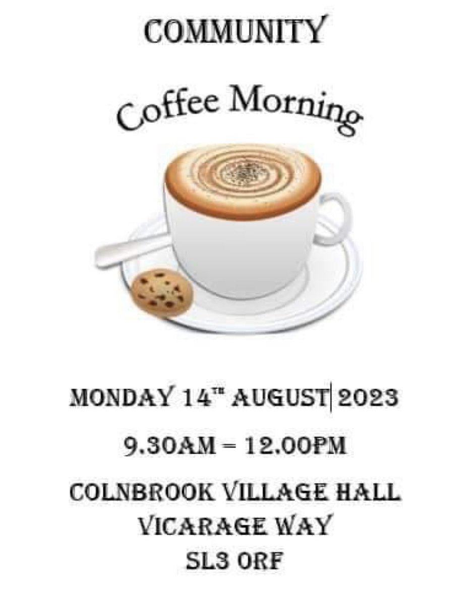 ColnbrookVH's tweet photo. Why not come and join us for a cuppa and a chat. https://t.co/b6VSpvUoda