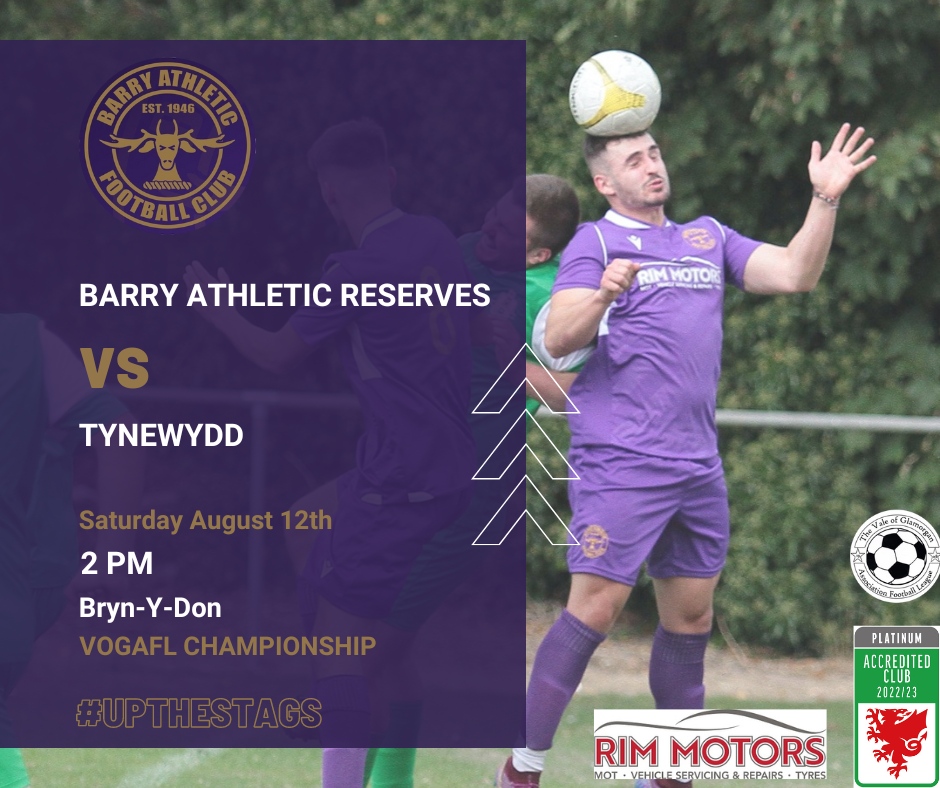 📢 FOOTBALL IS BACK!!!!!!!!!! First up are the reserves in the VOGAFL Championship.

🆚 <a href="/TynewyddFC/">TYNEWYDD FC</a>
📍 Bryn-Y-Don, CF64 4TR
⏰ 14:00

#BAFC #UpTheStags #LanYStags 🦌