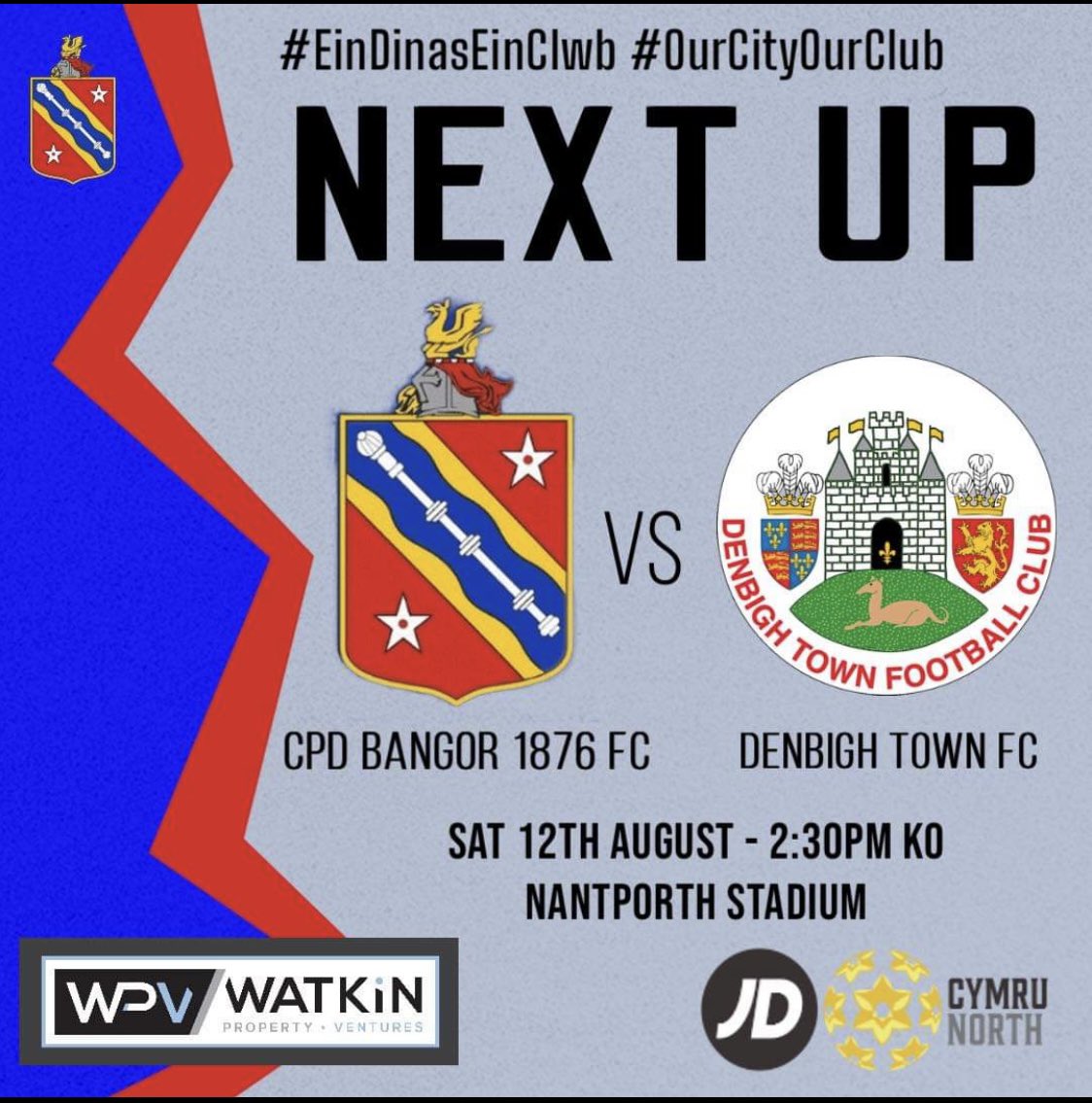 efail123's tweet image. Home to Denbigh today @Bangor1876 
Get yourselves down to Nantporth to support the lads ⚽️🔵🔴 #kitman