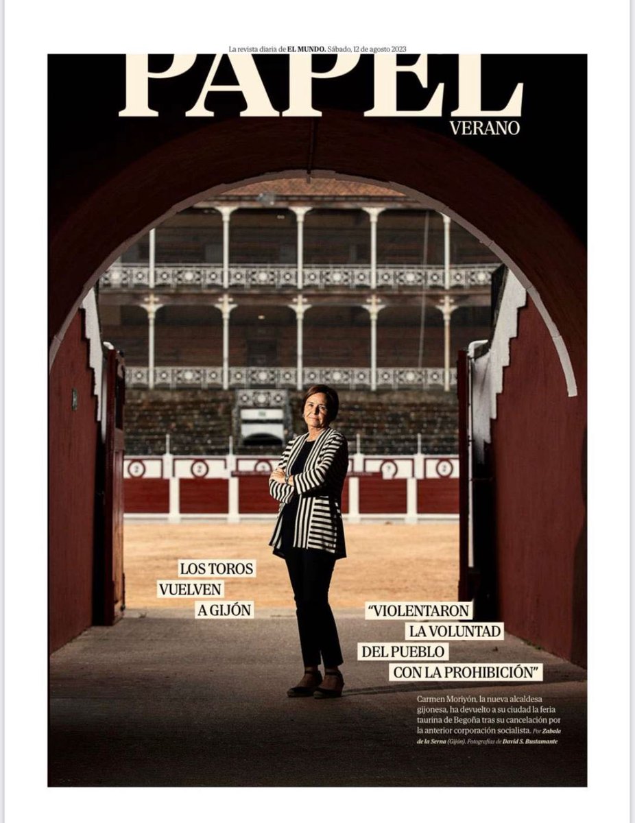 CarmenMoriyon's tweet photo. El diario ‘El Mundo’ abre hoy su suplemento ‘Papel’ con la reapertura de la plaza de El Bibio. 

Gracias a @zabaladelaserna por la generosidad y por ver Gijón/Xixón como la ciudad que es: una ciudad abierta, bulliciosa y tolerante.

Entrevista completa: https://t.co/BkwXMpaiXh https://t.co/ICVzupUutz