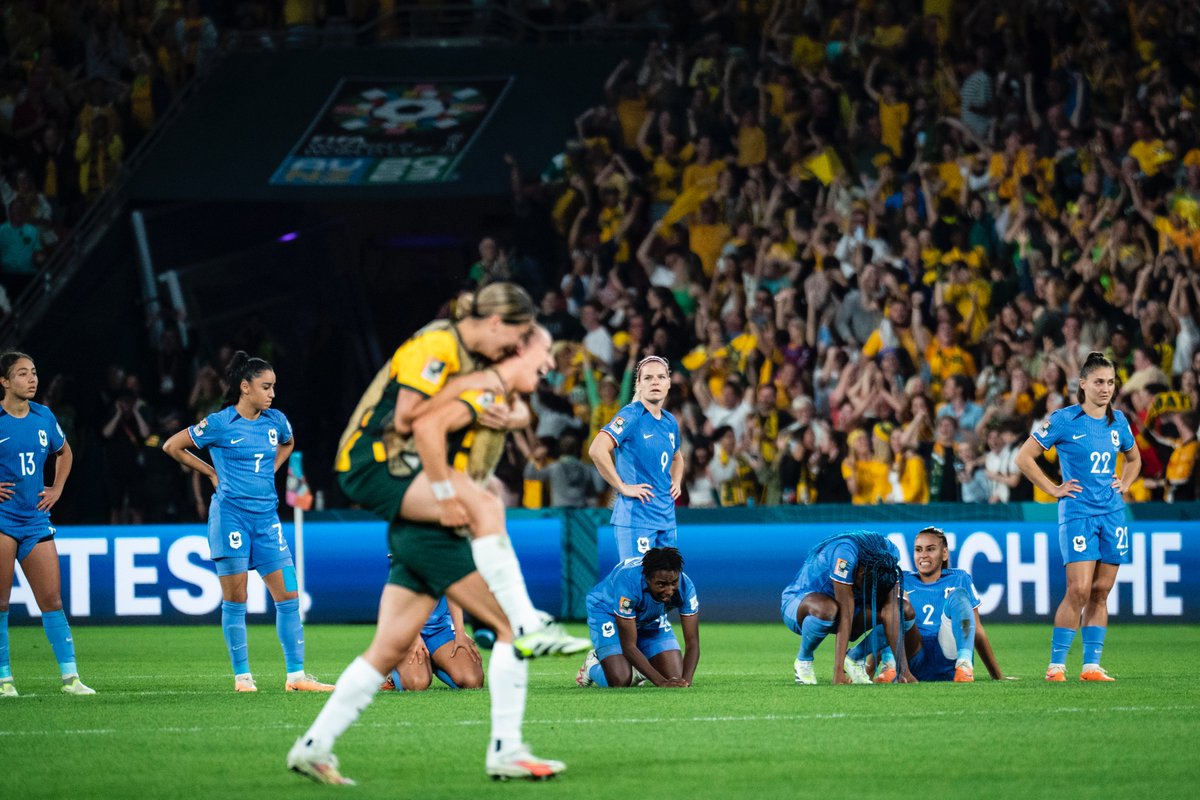 Jabin Botsford (@jabinbotsford) on Twitter photo Australia celebrate their victory after a penalty shoot out during the FIFA Women's World Cup Australia & New Zealand 2023 Quarter Final match against France at Brisbane Stadium on Saturday, Aug 12, 2023, in Brisbane, Australia. (Photo by Jabin Botsford/ <a href="/washingtonpost/">The Washington Post</a> Australia celebrate their victory after a penalty shoot out during the FIFA Women's World Cup Australia & New Zealand 2023 Quarter Final match against France at Brisbane Stadium on Saturday, Aug 12, 2023, in Brisbane, Australia. (Photo by Jabin Botsford/ <a href="/washingtonpost/">The Washington Post</a>