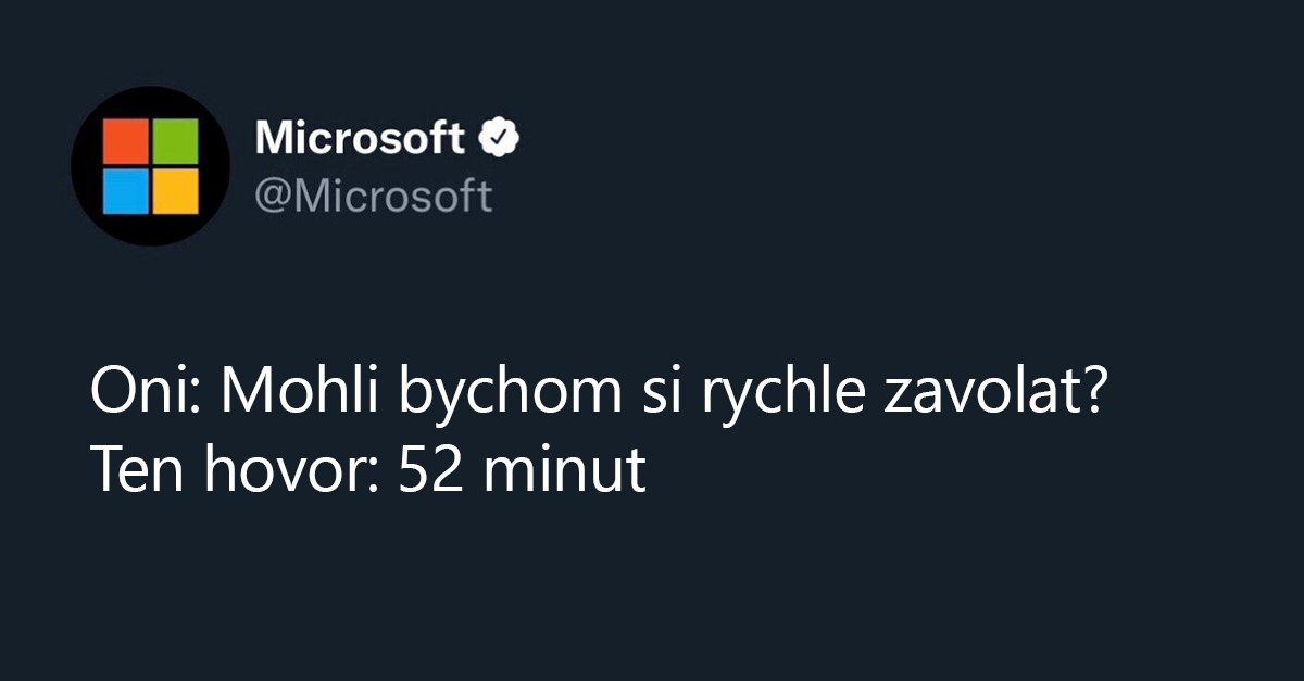 Microsoft_CZ's tweet photo. Tím jediným, co je na tom rychlé, je už pak bohužel jen reality check ✅
#ConnectWithMicrosoft https://t.co/JVmRuuuarW