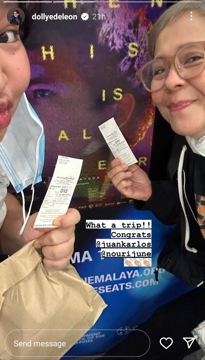 itsJayvee_Zee's tweet image. Mukhang aprub kay Ms. Dolly de Leon ang #WhenThisIsAllOver ni Jiki. 

Also, please support her Cinemalaya entry #ItiMapukpukaw  and her upcoming Star Cinema film #AVeryGoodGirl