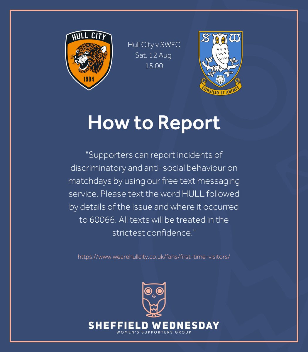 If you need to report an incident at the game later, please see the information below.

You can also use the KickItOut and HerGameToo reporting portals, or contact us to escalate concerns to the club:

kickitout.org/report
hergametoo.co.uk/report

#swfc