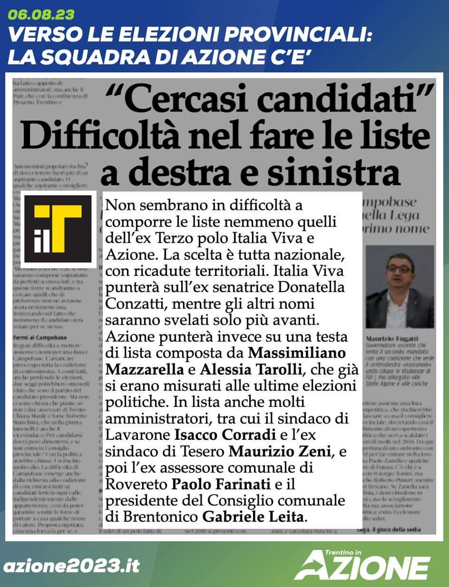#provinciali2023 #azione @Trentino_Azione