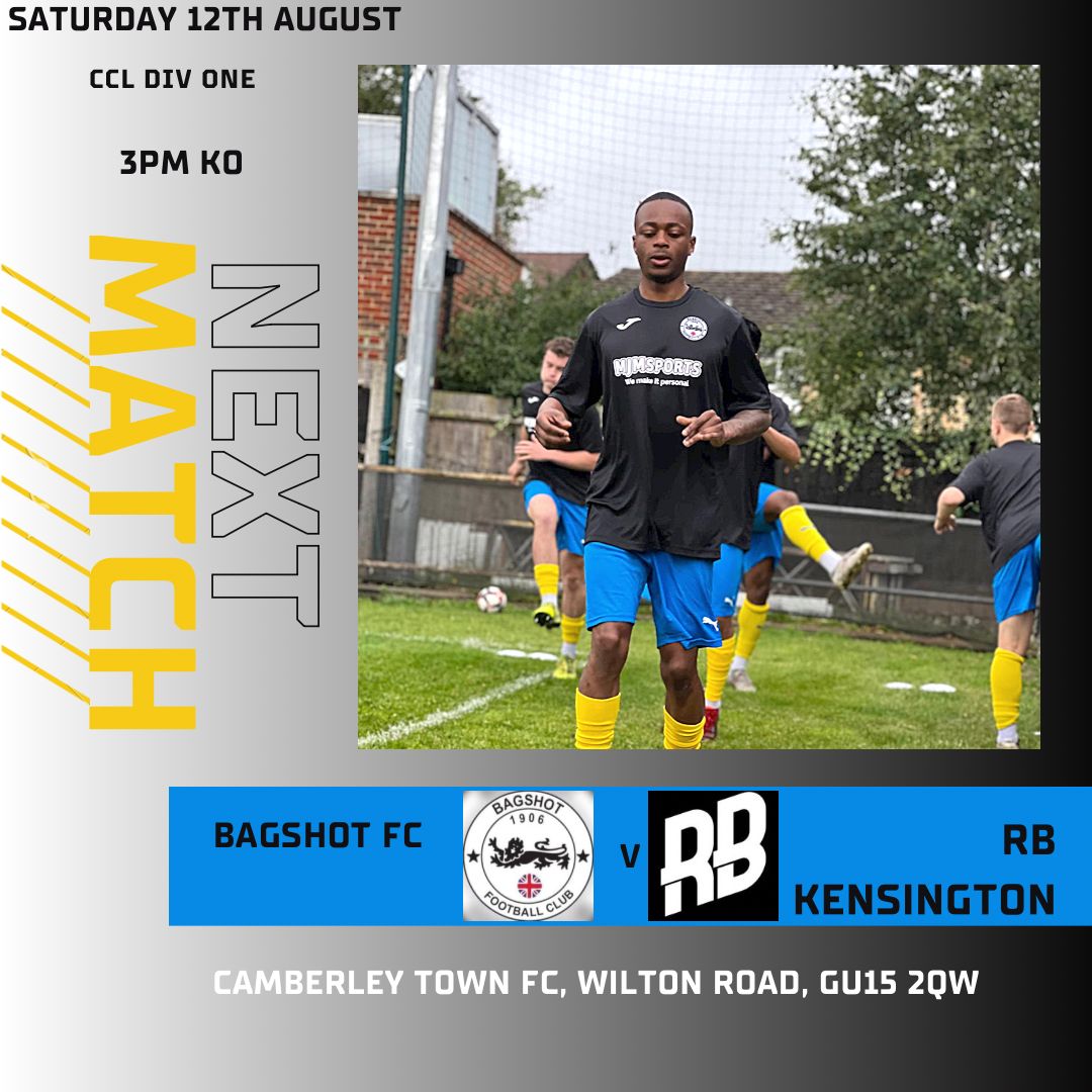 🔵 MATCH DAY 🔵

Today is our first home game of the season. Come down and support your local club. 

⚽️ <a href="/ComCoFL/">Combined Counties Football League</a> Div 1
🆚️ @RBKensington
🕖 3pm ko 
🏟 Krooner Park Camberley GU15 2QW