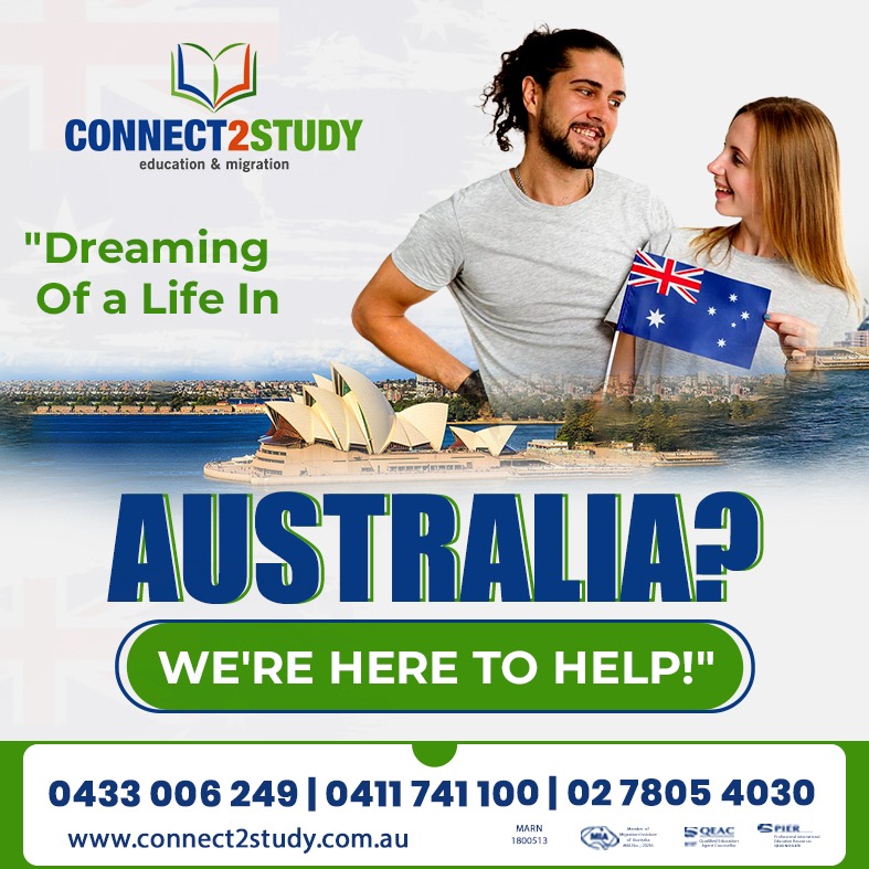 🌏 Dreaming of a Life in Australia? We're Here to Help! 

#Connect2StudySydney #DreamBigAustralia #StudyAbroadGoals #DownUnderDreams #ParramattaOffice #StudyInAustralia #NewBeginnings #ExploreWithUs #YourPathwayToAustralia #StudentLife