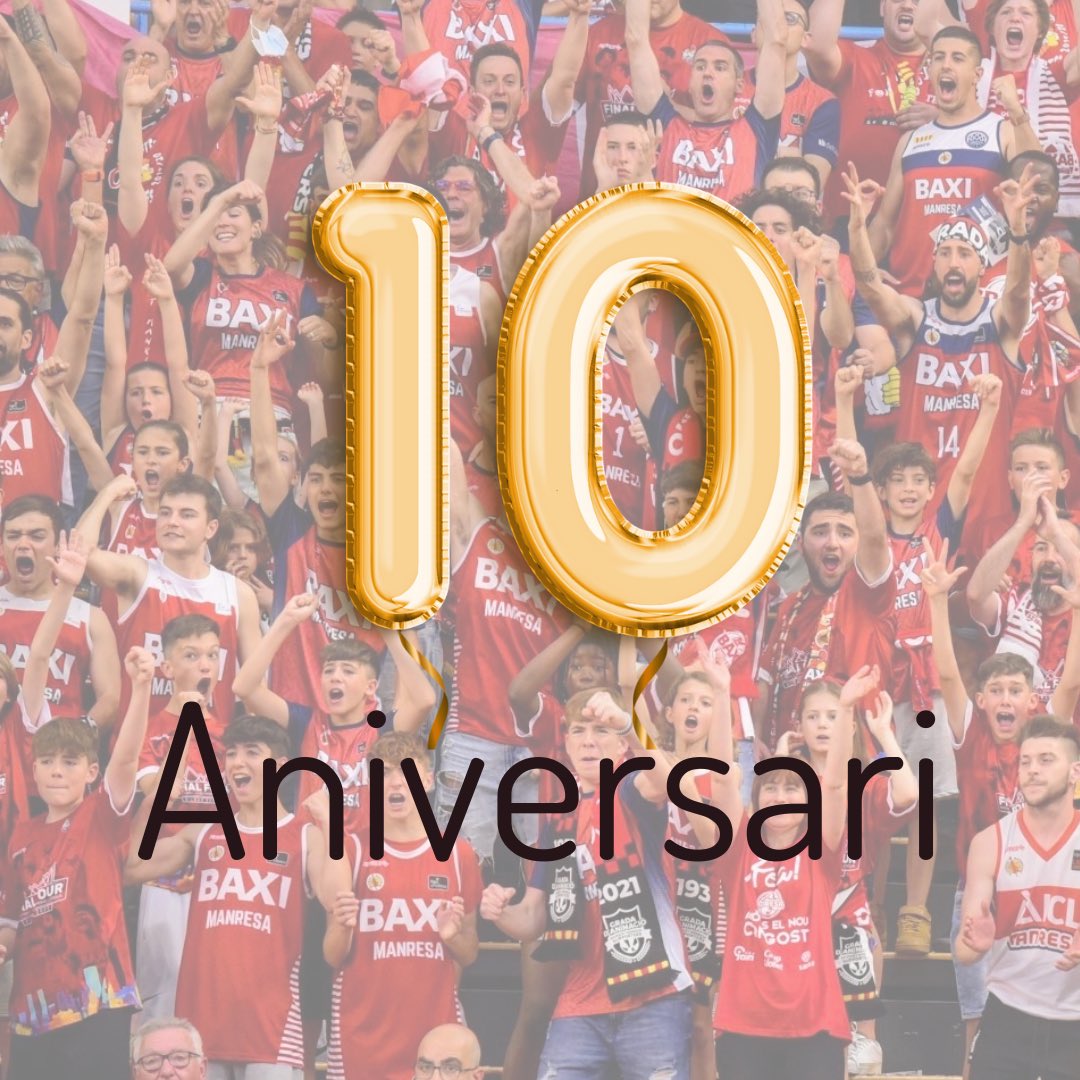 gradanimacio's tweet photo. Avui fa 1️⃣0️⃣ anys que vem encetar aquest camí 🚶🏻‍♂️🚶‍♀️ d’animació a l’entorn del nostre @BasquetManresa 🔴🏀

Una història plena d’emocions, d’alegries, d’algunes decepcions, però sobretot d’il.lusió! 

Gràcies a tots els que sempre heu cregut en aquesta Grada, als que des del primer moment heu aportat en positiu per fer-la créixer i als que dia rera dia us arremangeu per omplir-la de valors i de vida.

Vàrem començar com a Grada Jove i després com a Grada d’Animació, sempre cercant la màxima cohesió a l’entorn del nostre nostre club. 

Felicitats a totes i tots! 👏👏👏👏