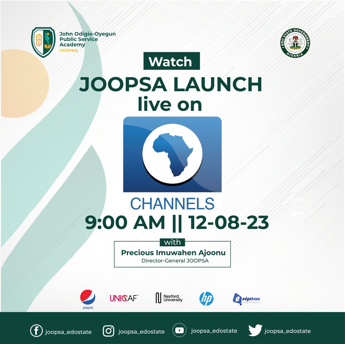 joopsa_edostate's tweet photo. We are LIVE on Channels TV @channelstv now!
#JOOPSA #PublicServiceExcellence #LeadershipTraining #ImpactfulInitiatives #CountdownToLaunch #ExcellenceOnDisplay #JOOPSAlaunch https://t.co/KkrOSyzTMC
