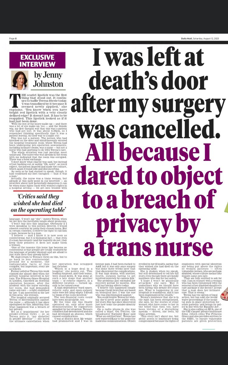 DearRebelAda's tweet photo. Maxine Estop Green, Chief Executive of Princess Grace Hospital, ignored medical ethics and the law, punishing my friend Teresa Steele for complaining about a privacy breach by cancelling her urgent operation in a wicked act of revenge. Teresa is fighting back for all women https://t.co/HZUQkKwfpN