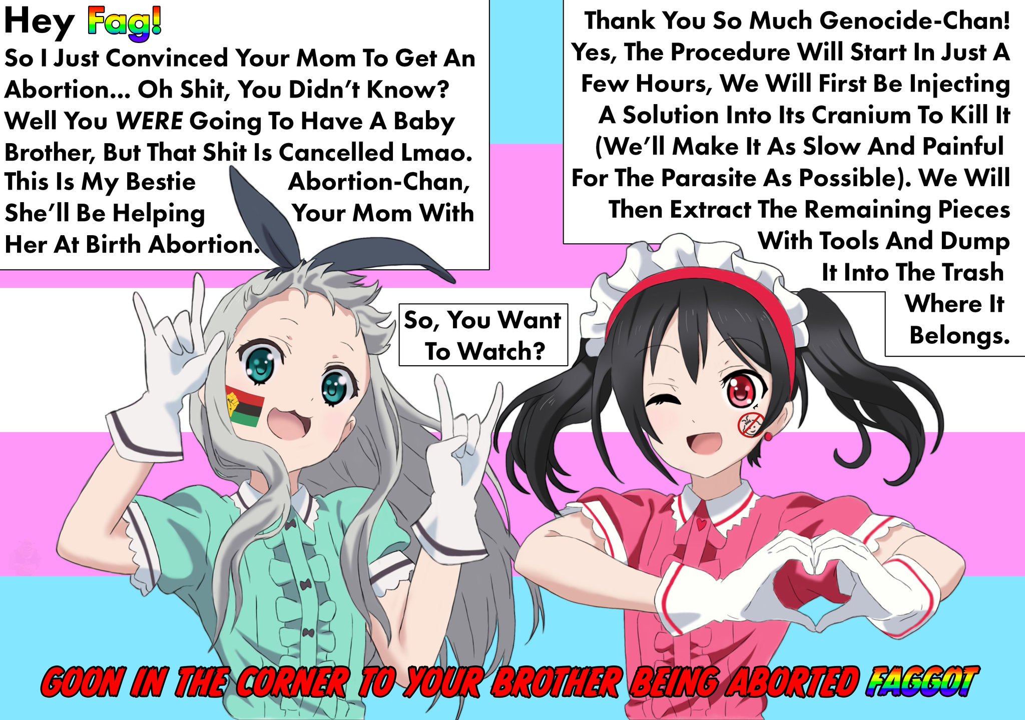 BNWO Xtreme on X: Her body, her choice. Your Mom doesn't want another  disgusting wh*teboi running around, and our wonderful gurls are here to  help. Of course, you can't help but wonder