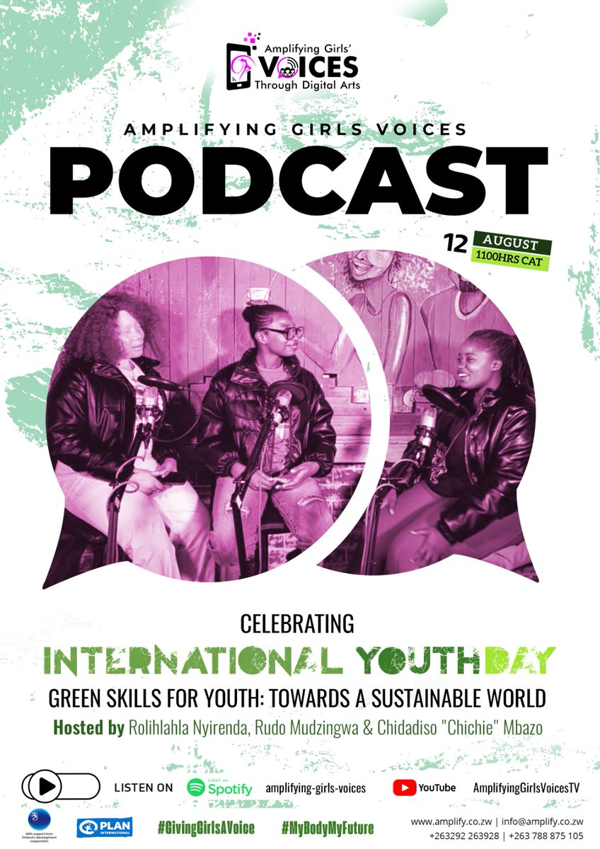 Happy International Youth Day!!!
Join us in this week's episode of our podcast as we explore #IYD2023 whose theme is Green Skills for Youth: Towards a Sustainable Future.
To watch, follow the link below:
youtu.be/Rul3VJrjcac
#girlsunfiltered 
#IYD2023