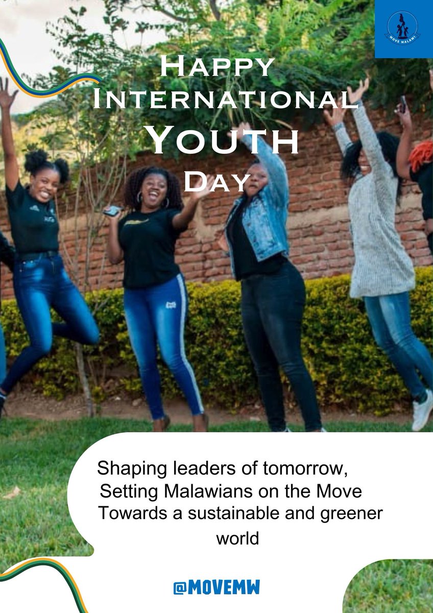 MwMove's tweet photo. Happy International Youth Day from Move Malawi!! Celebrating all change making youths around the world 🌎 https://t.co/t8nTuGXZJe