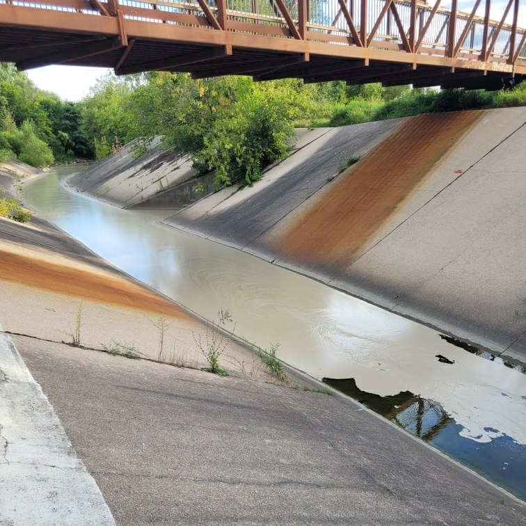TWC_Wildlife's tweet photo. Run off from an #Etobicoke fire Friday has seeped into #MimicoCreek. The area of concern is btwn the 401 &amp; Rathburn Rd. The Rescue Team searched for waterbirds covered in the substance, but they can’t do this alone! Call our Hotline at 416-631-0662 if you spot affected wildlife. https://t.co/8oTmpMJT36