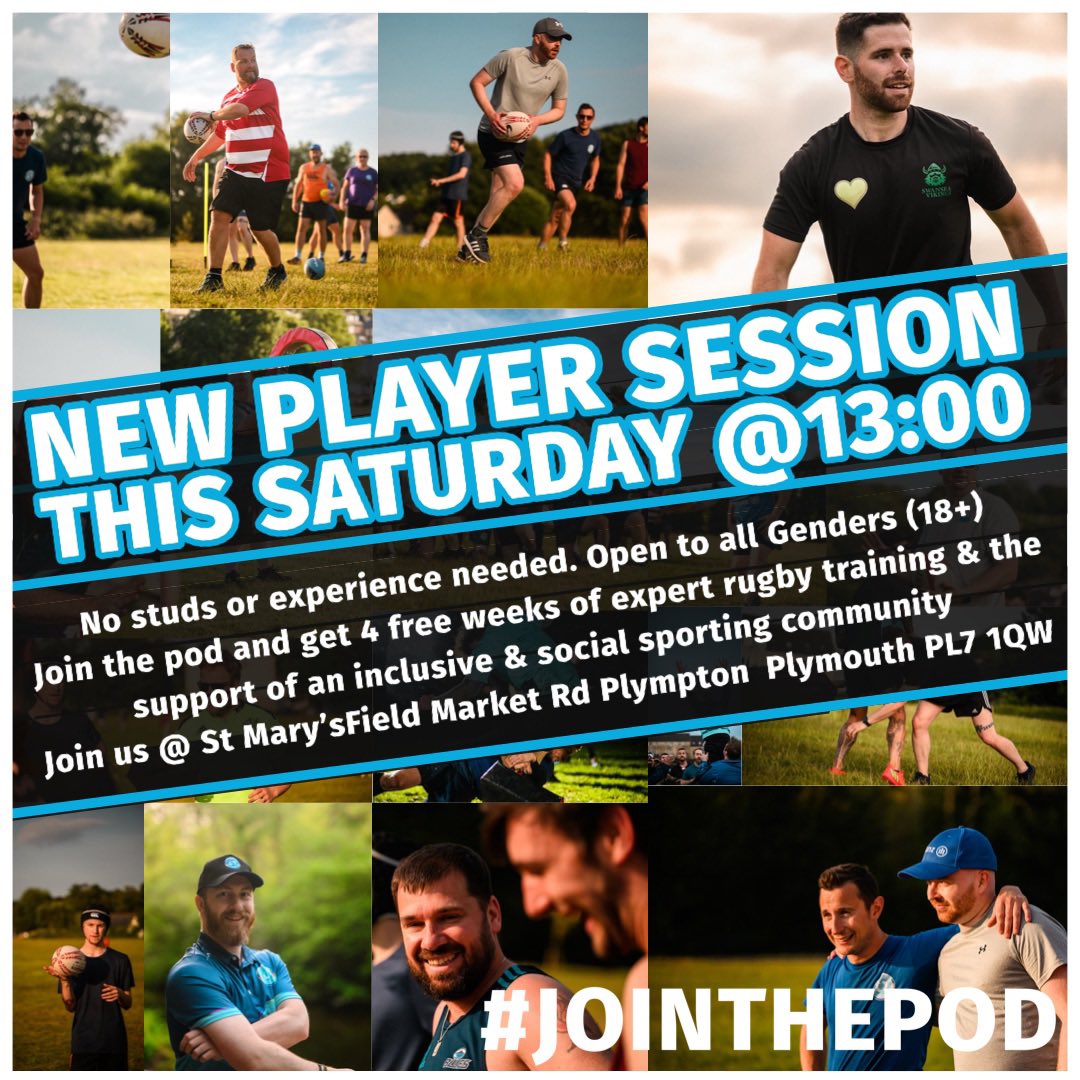 Our new player session is TODAY!

Come give rugby a try 🏉🐬

#jointhepod 🏳️‍🌈🏳️‍⚧️🏉🐬