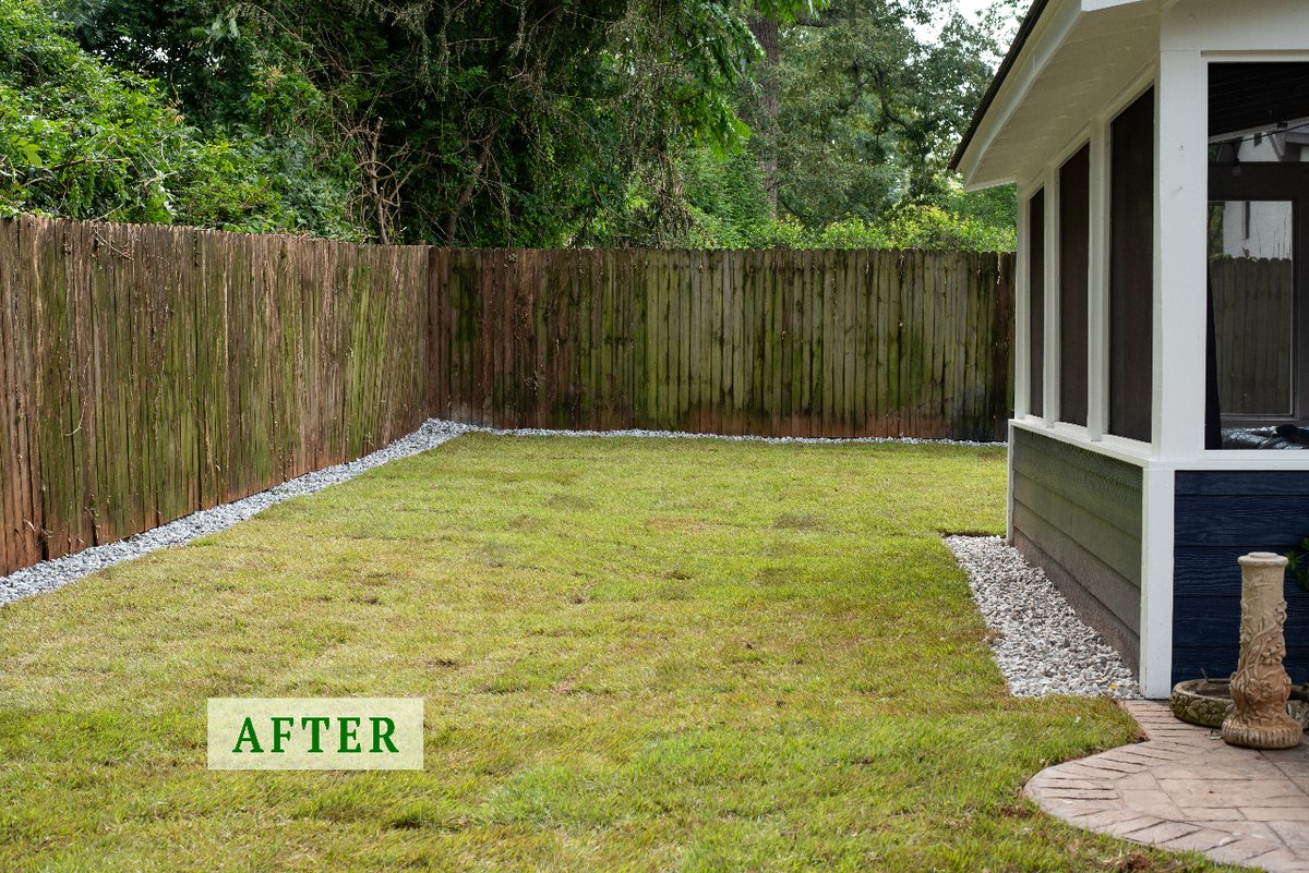 CaspianHGroup's tweet photo. Before and After of this beautiful property that included a general cleanup, new plants/flowers, sod, and a fence installation! 

#lawn #home #landscaping #atlanta #outdoorliving #wow #backyardgoals #naturelovers #transformation #gardening #flowers #veggies #garden https://t.co/73EsyLJL73