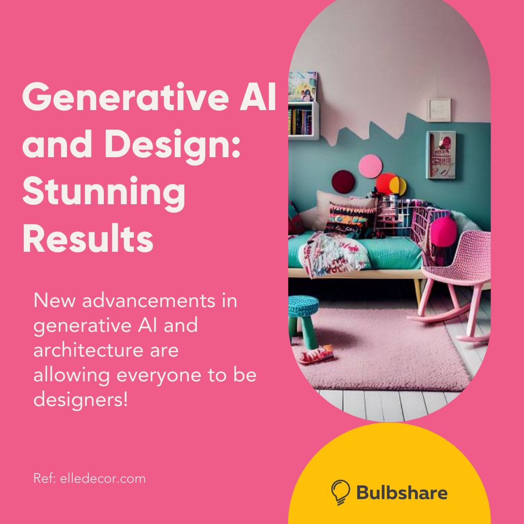 Bulbshare's tweet image. 🎯💡Yet another advancement in #generativeAI takes the world by storm! Interior design is becoming consumer friendly, with ways for everyone to design their dream room. 

Learn more about generative AI here: bit.ly/45m2sGa✨ 

#consumerfriendly #aiinteriordesign
