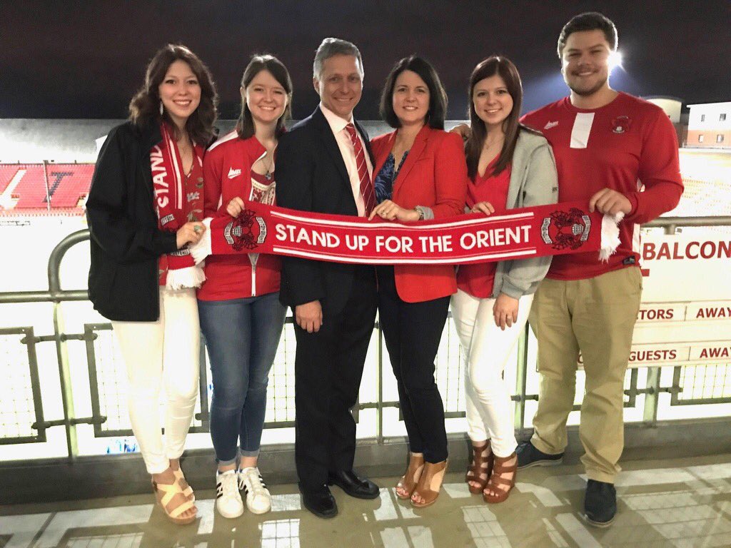 Looking forward to being at the #LOFC match: 
Hard to believe the pic is from 6 years ago on a NL Tue night &amp; today will be a League 1 day! So excited &amp; proud to see the dream, the 6-8 year plan become reality. 
Please give me a pass if I’m more emotional than normal 🤠#UpTheOs!