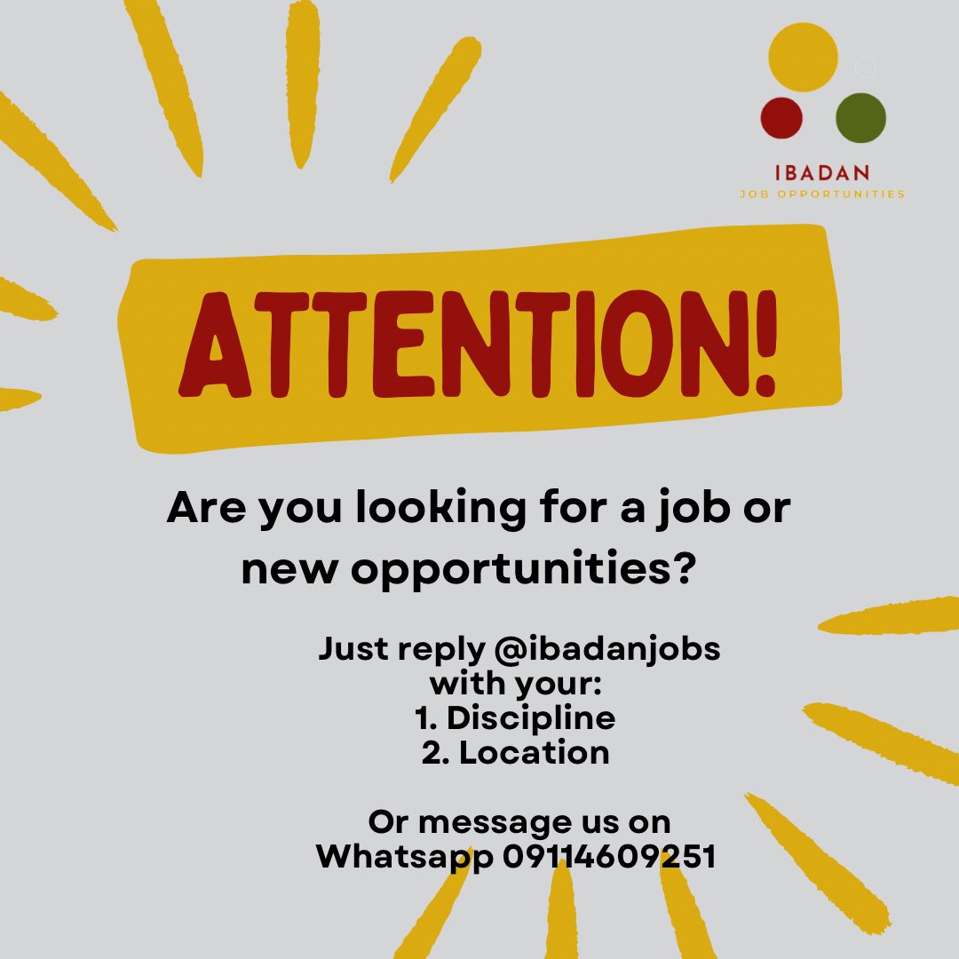 Ibadan Job Opportunities tweet media