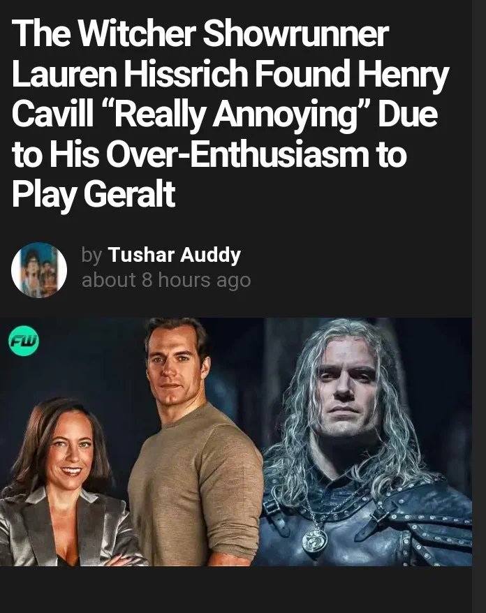 realRaegenhere's tweet photo. >be fan of the Witcher
>get cast in leading role
>get attacked for being enthusiastic
>get attacked for being committed to source material
>get driven out of the show
He's too pure for Hollywood https://t.co/4NotXu2tud
