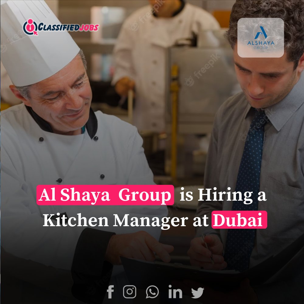 ParsaWajahat's tweet image. Alshaya Group is seeking experienced candidate for the job opening of Kitchen Manager / Supervisor at The Cheesecake Factory in UAE.
For Apply click on the link classifiedjobs.ae/job/kitchen-ma…
#classifiedjobs #UAE #kitchenmanager #alshaya