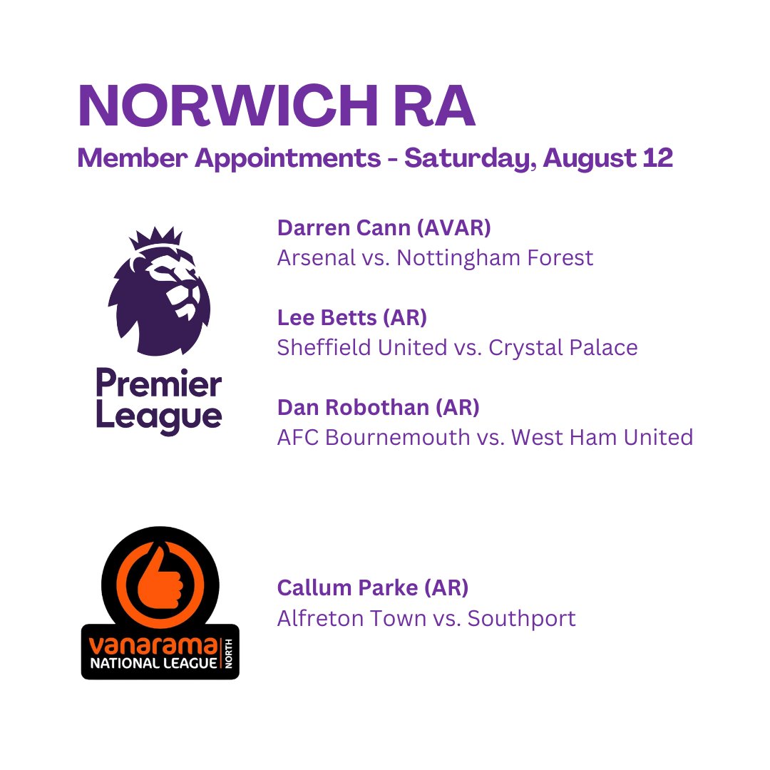 NorwichRA's tweet photo. Good to luck to all of our members refereeing today, wherever they are across the country! 

If you have an appointment you'd like us to share, get in touch with us. https://t.co/VSVMU3J7JN
