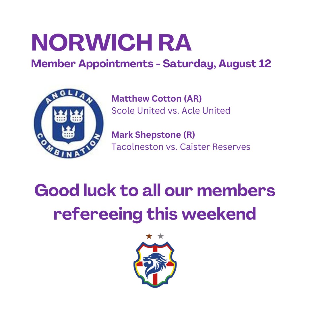 Good to luck to all of our members refereeing today, wherever they are across the country! 

If you have an appointment you'd like us to share, get in touch with us.