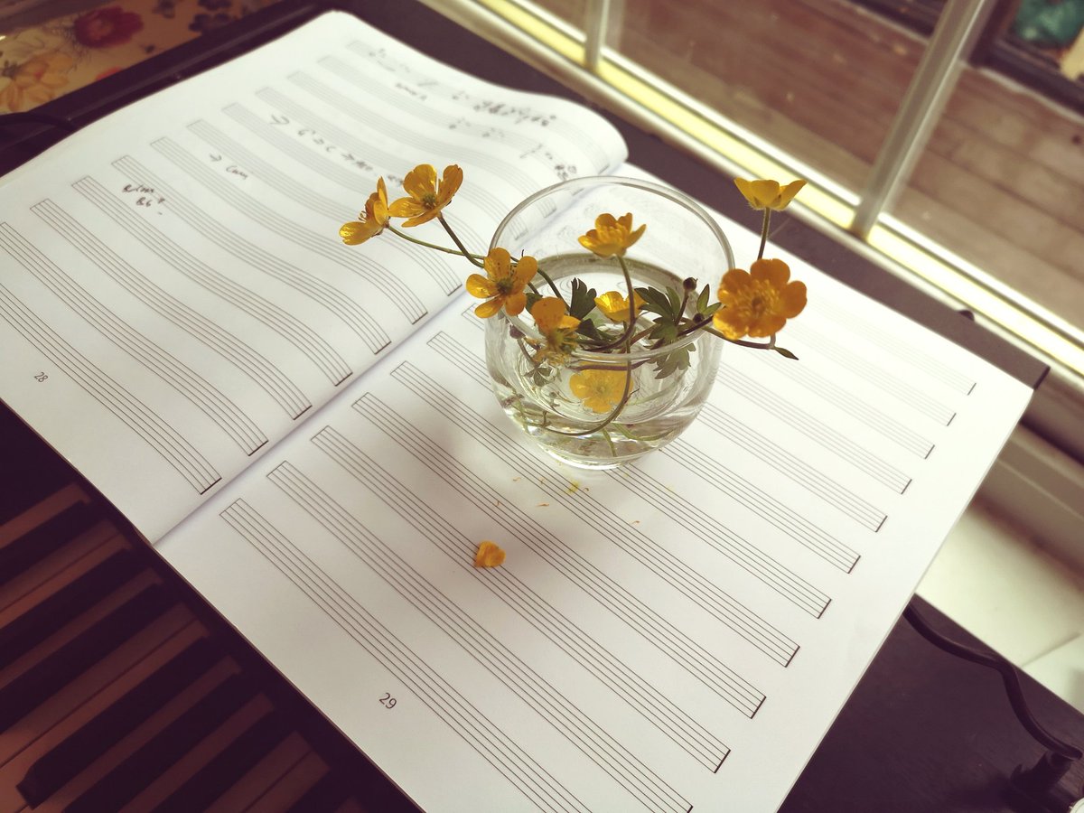 Promise I'm not drinking the flower water as I put together the score for 'Buttercup' for my 'Diary of the Bee' 🐝 this morning! 
🎵Album in the  making for @DivineArtRecord
with @Victoria4tet and John Bradbury Clarinet. 🎵