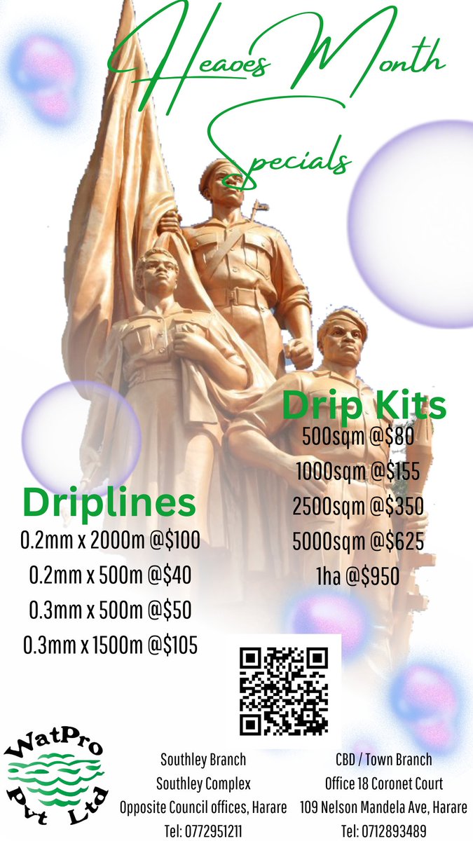 For your irrigation fittings pipes and driplines this holiday get in touch