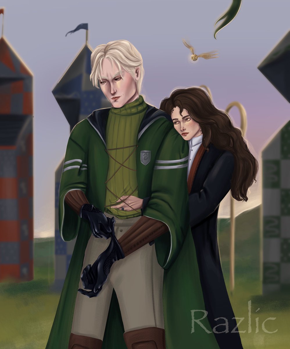 velaryss's tweet photo. Quidditch uniform is something 🔥
#dramione #dramioneart #Slytherin #quiddich https://t.co/JIpkNgGPba