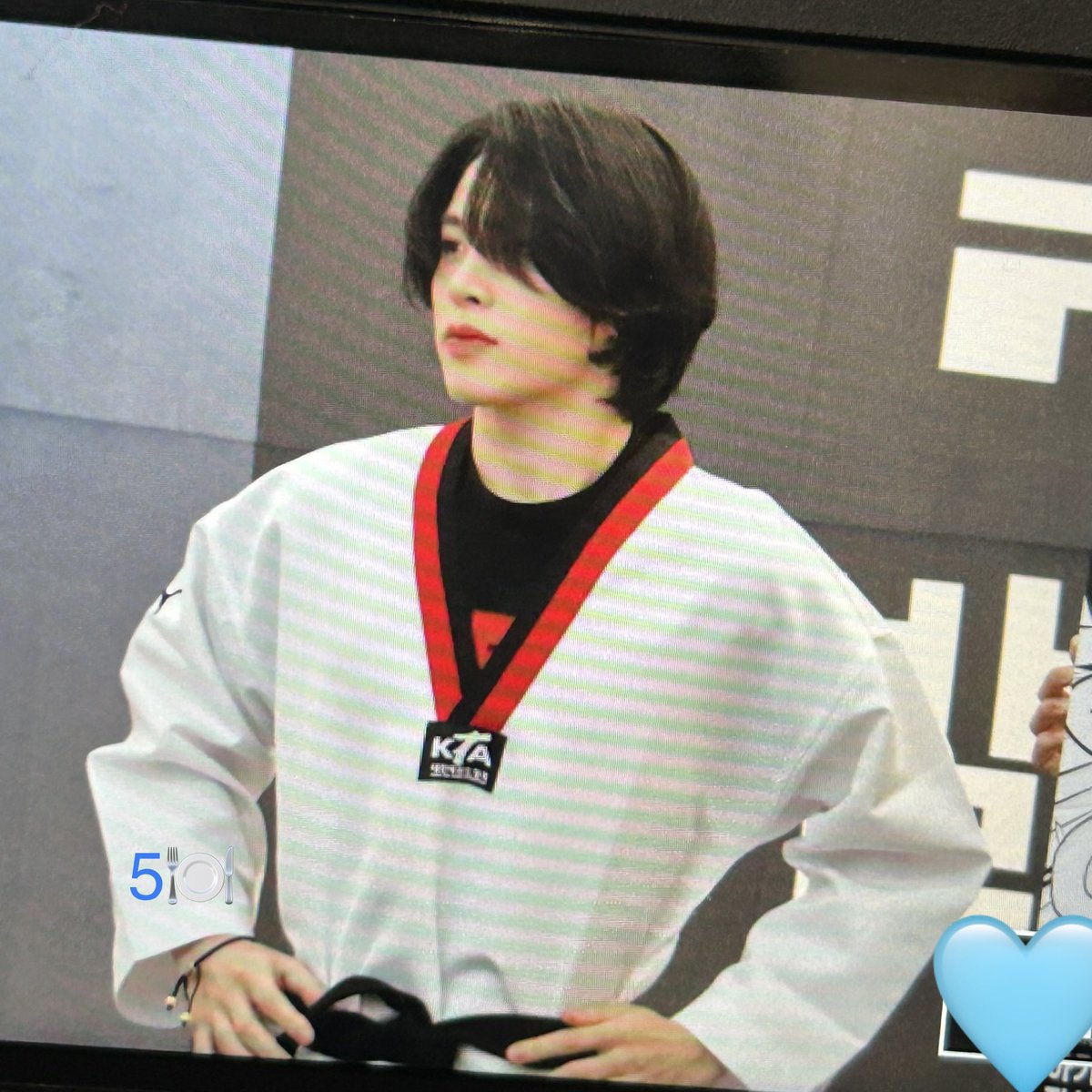 Junghwan in taekwondo outfit
Then                           Vs                             Now