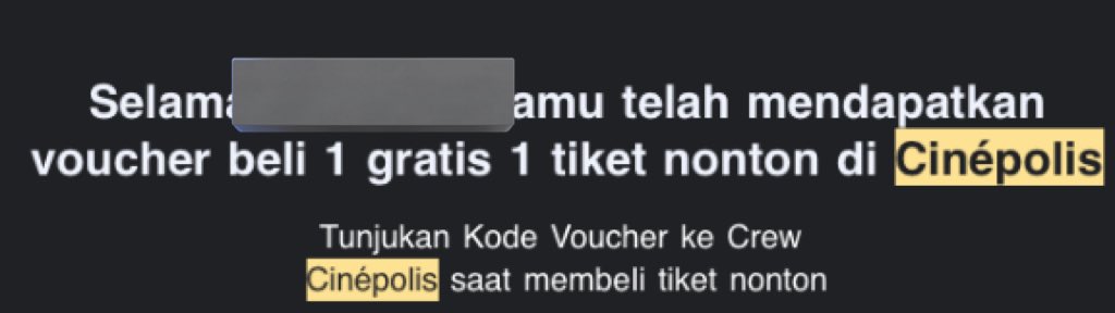 cosfle's tweet image. halo ak mau bagi secara gratis voc cinepolis ini ke 1 orang karena aku lagi ga di sby. buat daerah surabaya yaa. yang mau rep ajaa. sp cpt dia dpat #zonauang