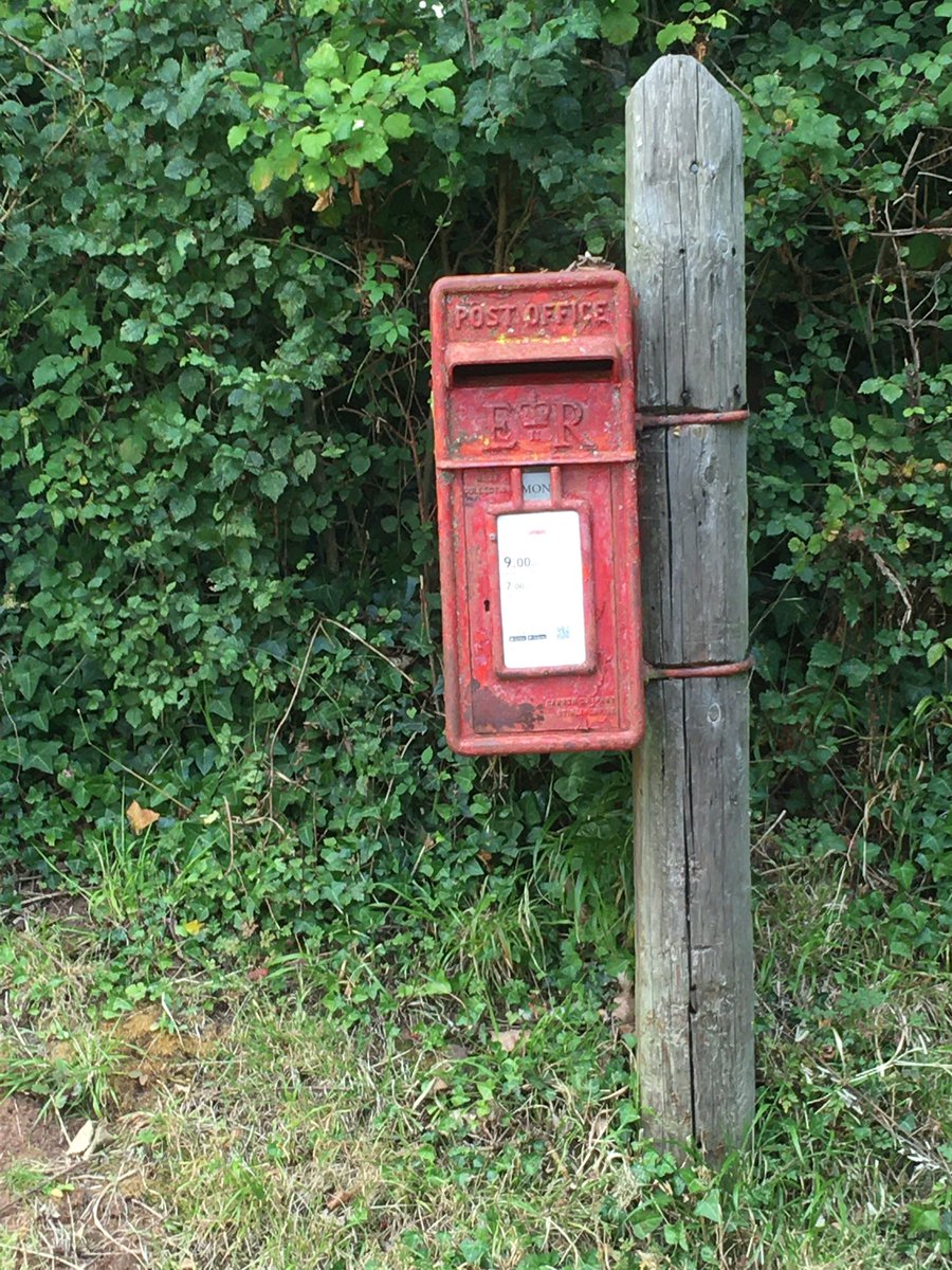 SusanLocke7's tweet photo. #PostboxSaturday needing a bit of TLC at #Bratton a hamlet just a mile outside #Minehead yet looking like Miss Marple might cycle round the corner at any moment. https://t.co/dV1EgQBgwF