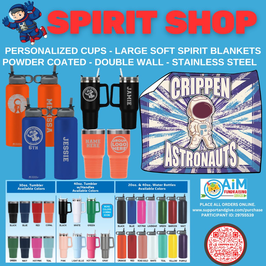 The deadline to order personalized tumblers and spirit blankets is August 27th!  
supportandgive.com/store/brochure…