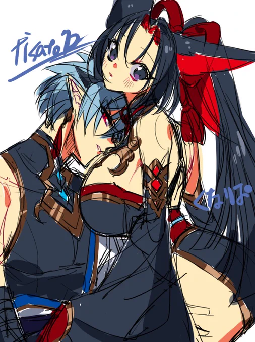 こういう構図好きっていう落書き(くなりお 