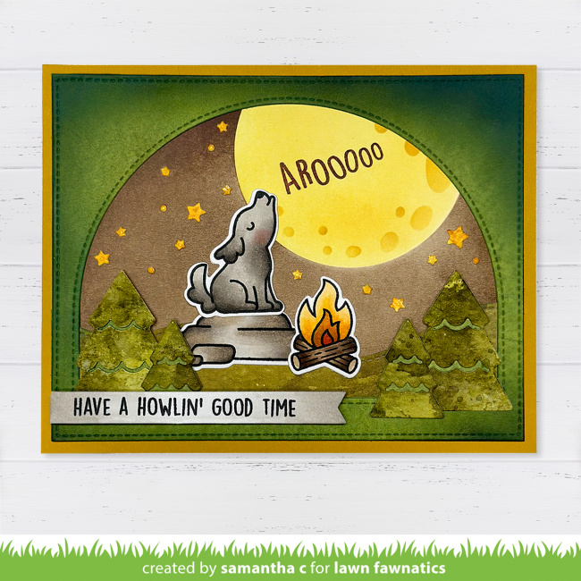 Samantha's adorable design is perfect inspiration for the Into the Woods challenge! She created a Forest Backdrop, adding the Nighttime Sky stencils to feature the cute pup from Yappy Birthday! We invite you to join the challenge at Lawn Fawnatics!

lawnfawnatics.com/inspiration/a-…