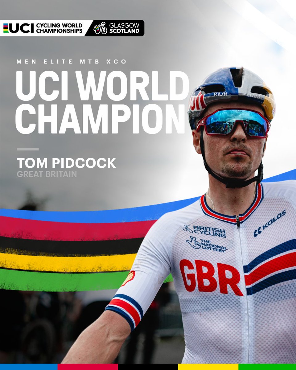 🇬🇧🥇 TOM PIDCOCK 🥇🇬🇧

2023 UCI Men Elite MTB XCO World Champion!

#GlasgowScotland2023