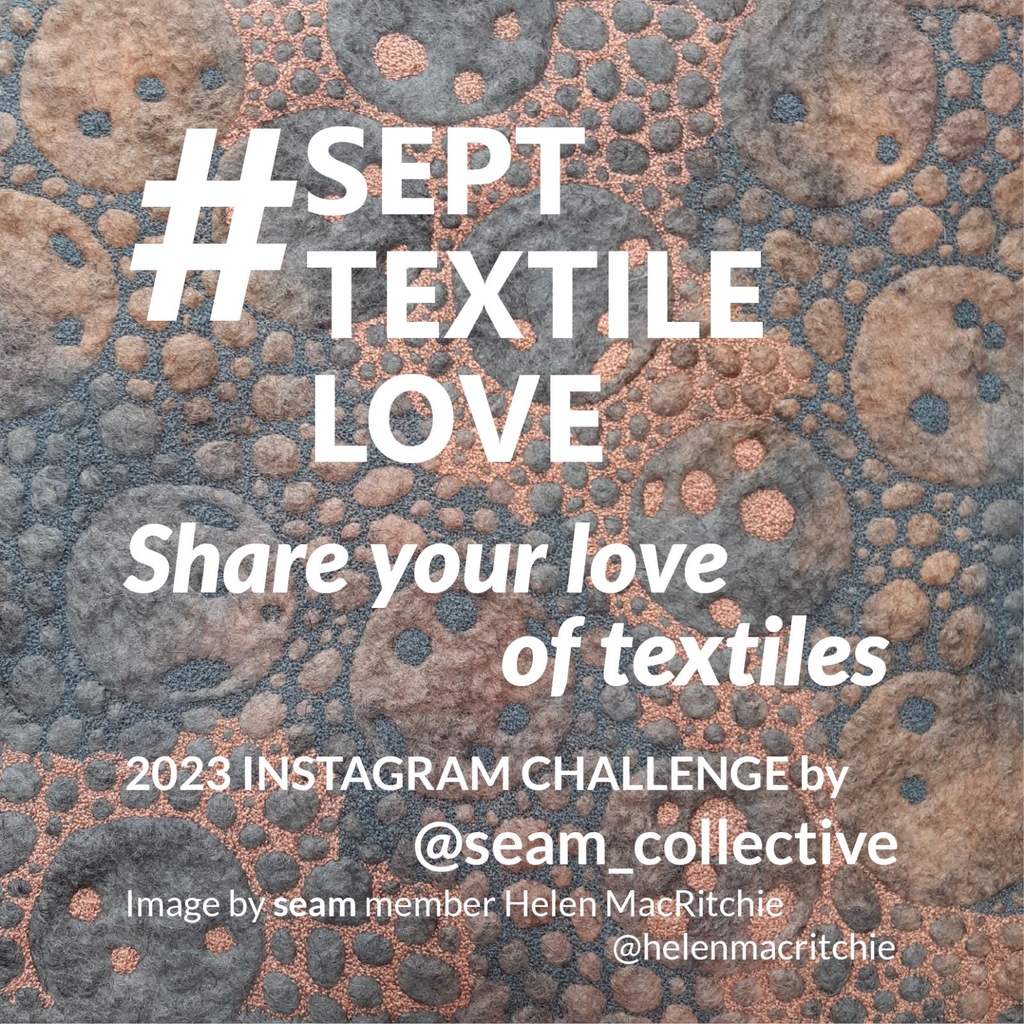 Subscribe to seam collective's newsletter to ensure you receive the #SeptTextileLove Instagram challenge prompts a week before they're released publicly! It's a great celebration of all things textiles throughout the month of September. 

eepurl.com/R_K7H 

#textiles