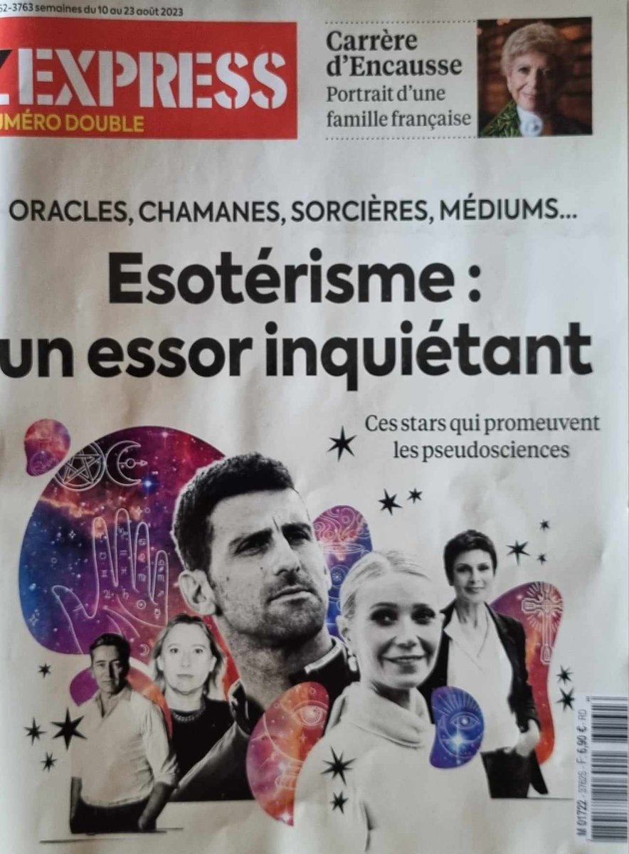 Astroscept's tweet image. Echo direct à mon thread: je conseille le dernier numéro de @LEXPRESS à tous ceux qui vivraient dans 1 BULLE COGNITIVE en ratant à quel point l'ésotérisme est revenu de partout aujourd'hui
Dossier dense, très vaste, presque décourageant pour les #sceptiques, l'#espritcritique
1/3
