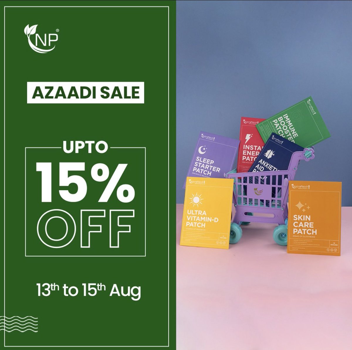 NutraPatch's tweet image. ⏰ Let the count down begin! 🇵🇰
 1 day to go for the most anticipating Azaadi Sale 🎉🇵🇰

Stay Tuned! 

#sale #azaadisale #🇵🇰 #nutrapatch #nutra #vitaminpatches #vitaminpatchclub #patchclub