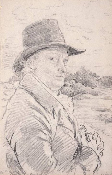 In memory of the death of #williamblake #OTD 1827. This is a sketch by John Linnell of Blake on Hampstead Heath. I've just finished contributing to a pamphlet about them, #samuelpalmer and a group of young artists who called themselves The Ancients.