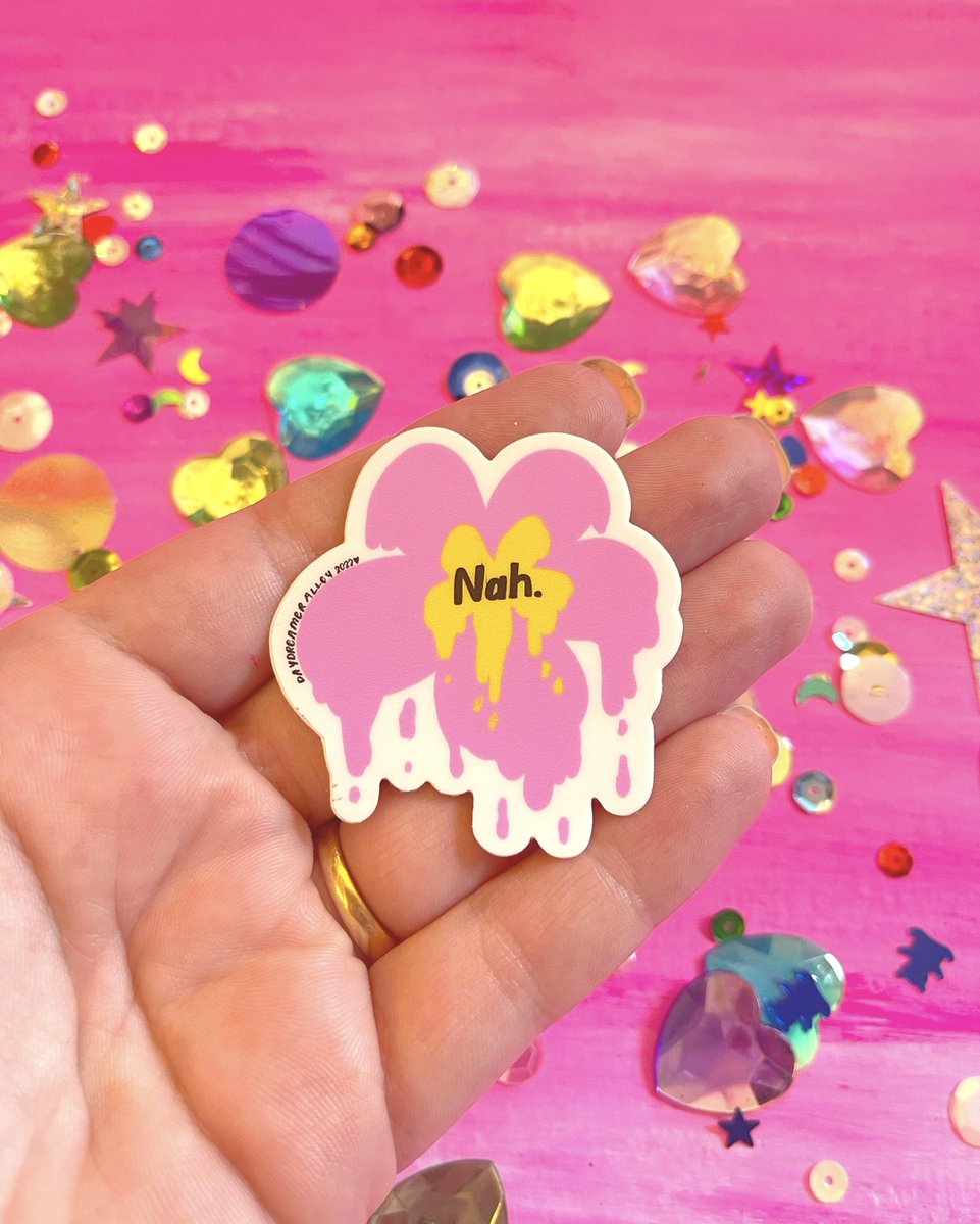 DaydreamerAlley's tweet image. Nah✨ This sticker is a whole vibe and you can get one in my Etsy shop. There’s only 7 available. Please make the effort it takes to list these worth it…🙏🏻🌈💌

#cutestickers #stickerobsessed #stickermail